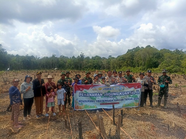 Dukung Swasembada Pangan, Polsek Dusun Timur Gelar Penanaman Jagung Kuartal II di Desa Murutuwu