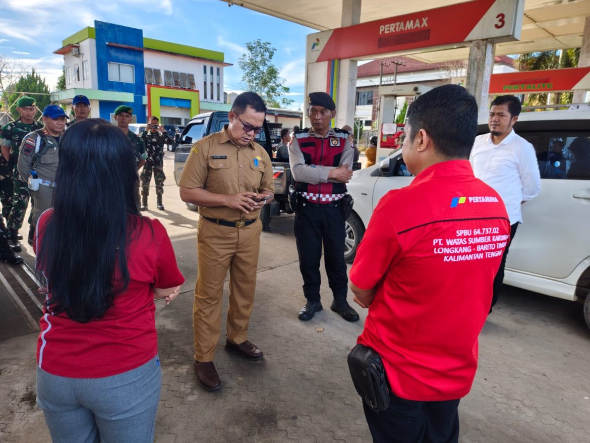 Cek SPBU Longkang, Pemkab Bartim Pastikan Distribusi BBM di SPBU Longkang Tetap Terkendali