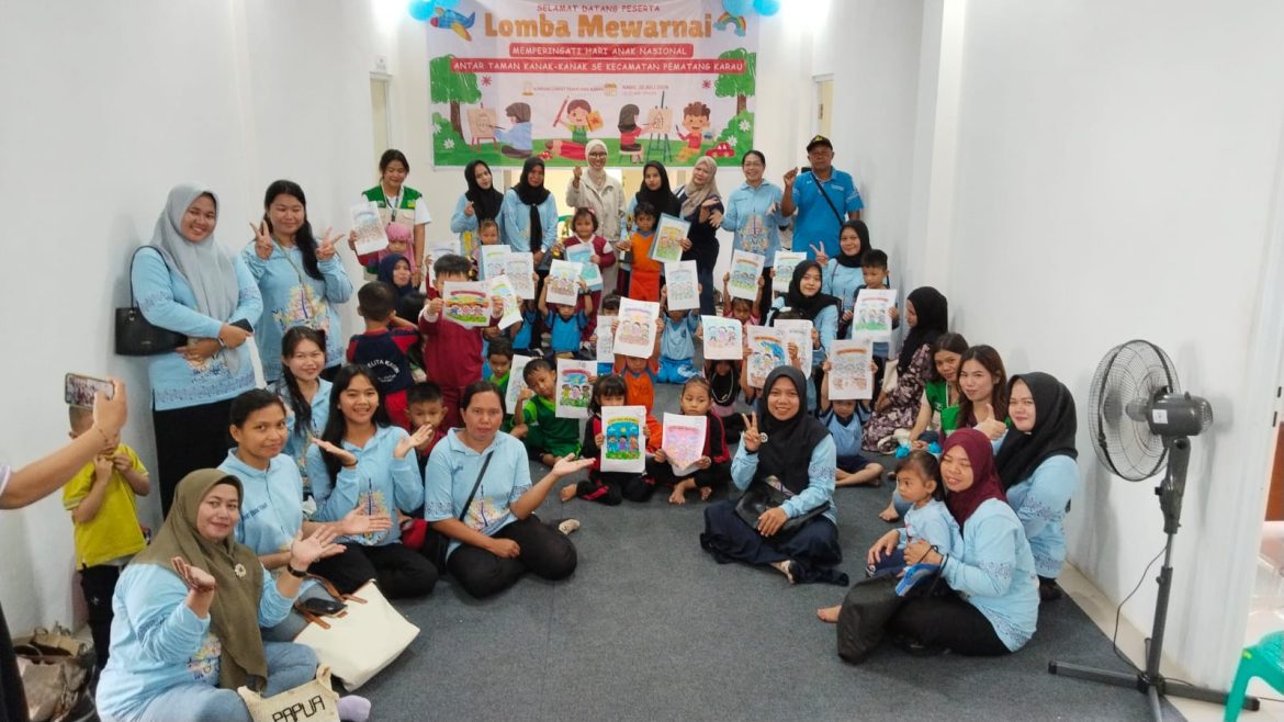 Hari Anak Nasional, Kecamatan Pematang Karau Gelar Lomba Mewarnai dan Menggambar