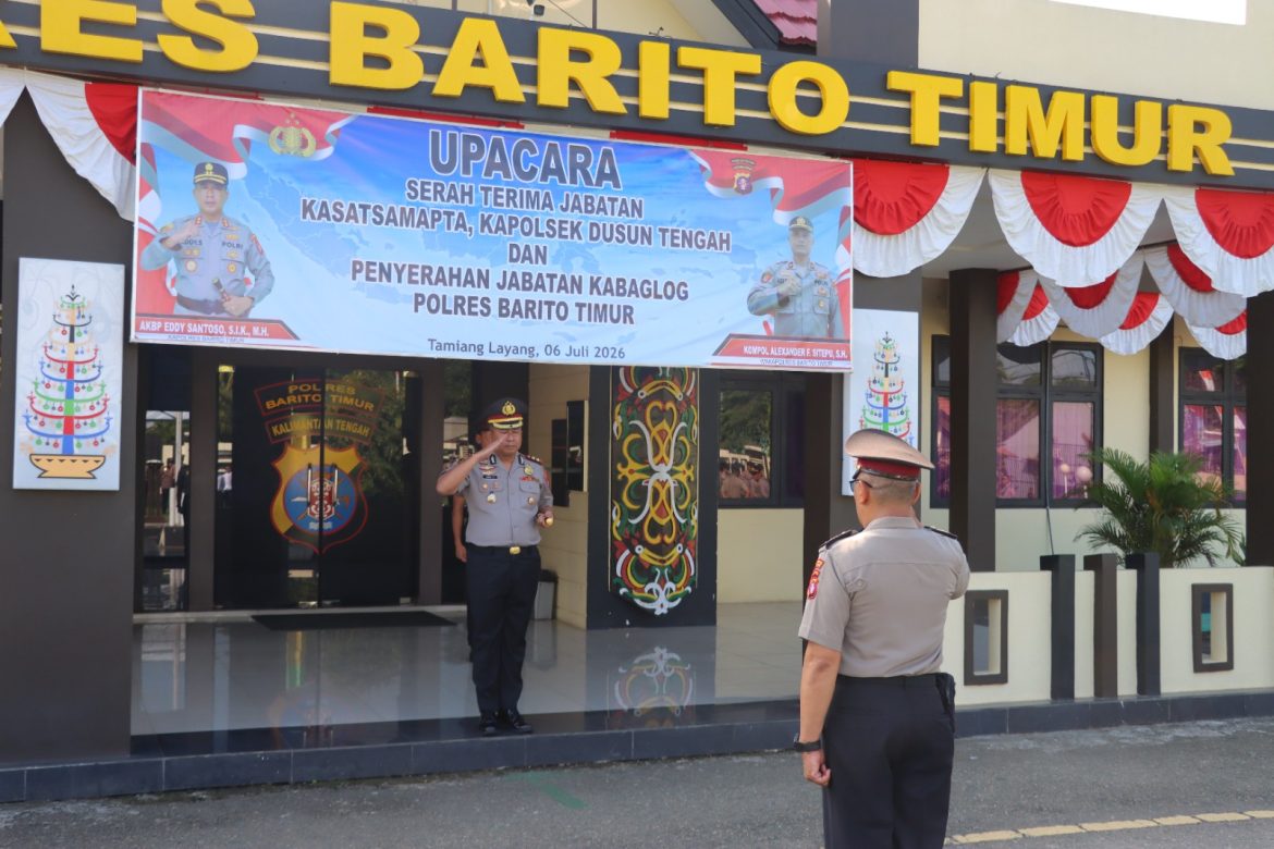 Kapolres Barito Timur Pimpin Sertijab Kasat Samapta dan Kapolsek Dusun Tengah