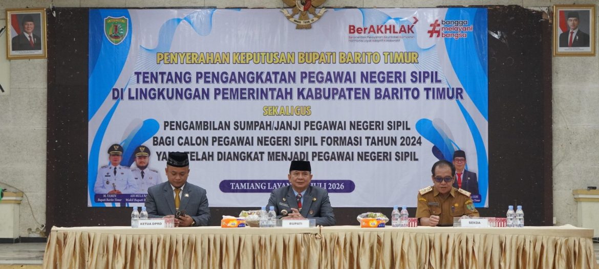 Bupati Bartim Tekankan Integritas dan Pelayanan Prima, 212 CPNS Formasi 2024 Resmi Diangkat Jadi PNS