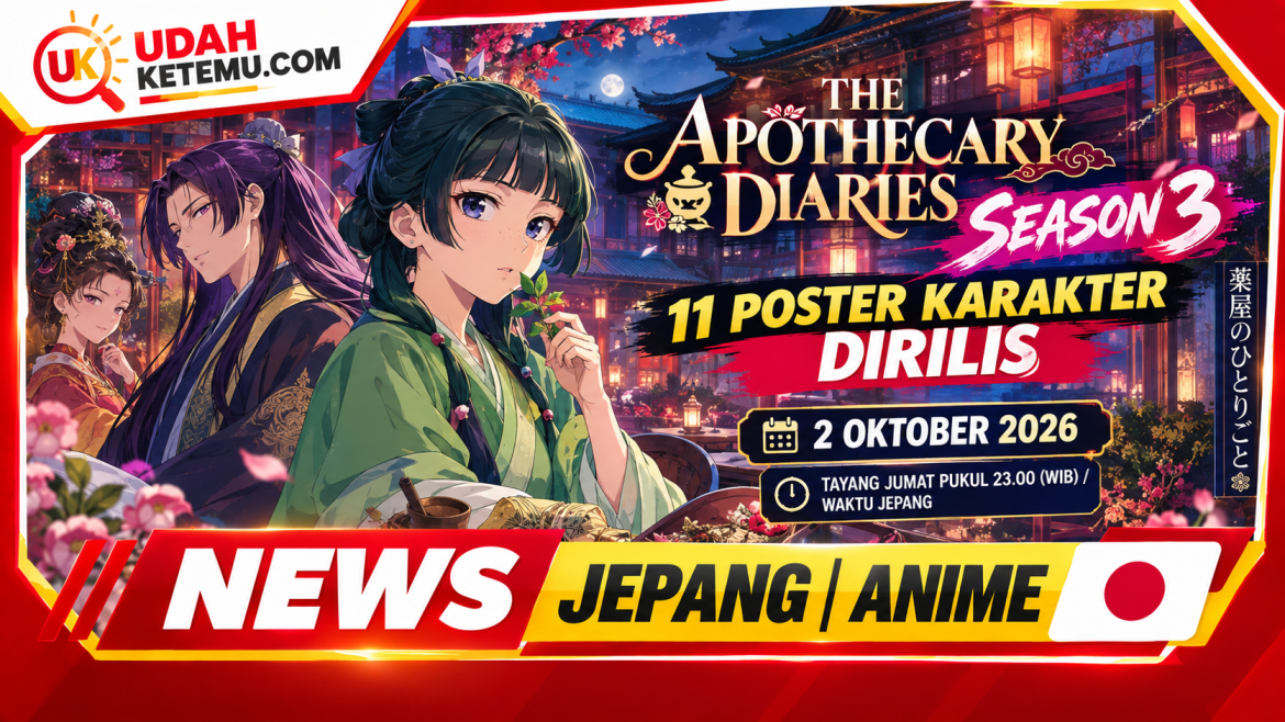The Apothecary Diaries Season 3 Rilis 11 Poster Karakter, Tayang 2 Oktober 2026